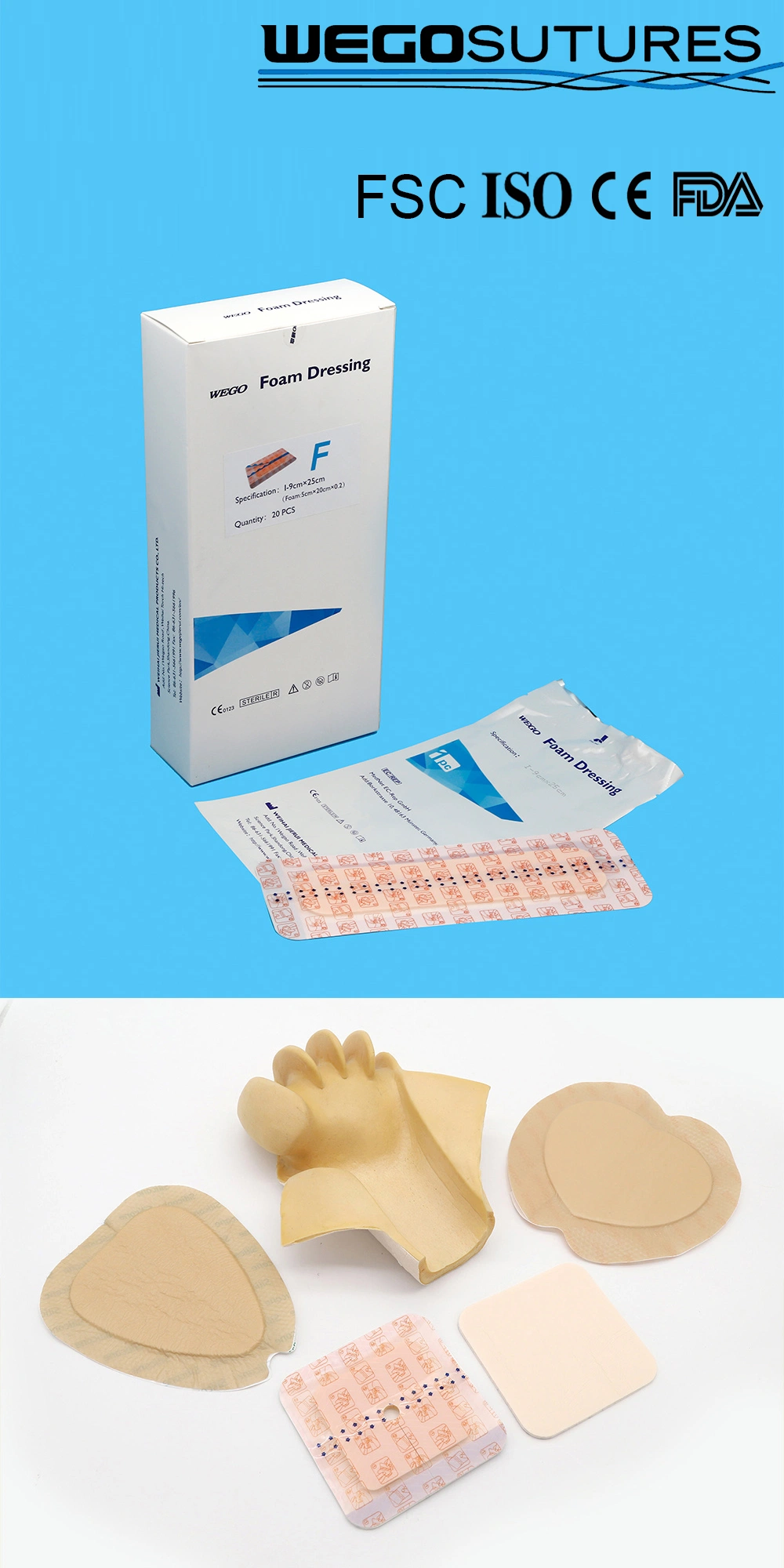 Medical Absorbent Silicone Hydrophilic Foam Dressing