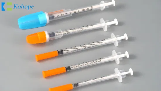 Equipo médico desechable jeringa de insulina con aguja fija de 0,3 ml para venta al por mayor