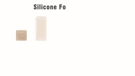 Aderezo de espuma de silicona con borde suave absorbente suave desechable médico